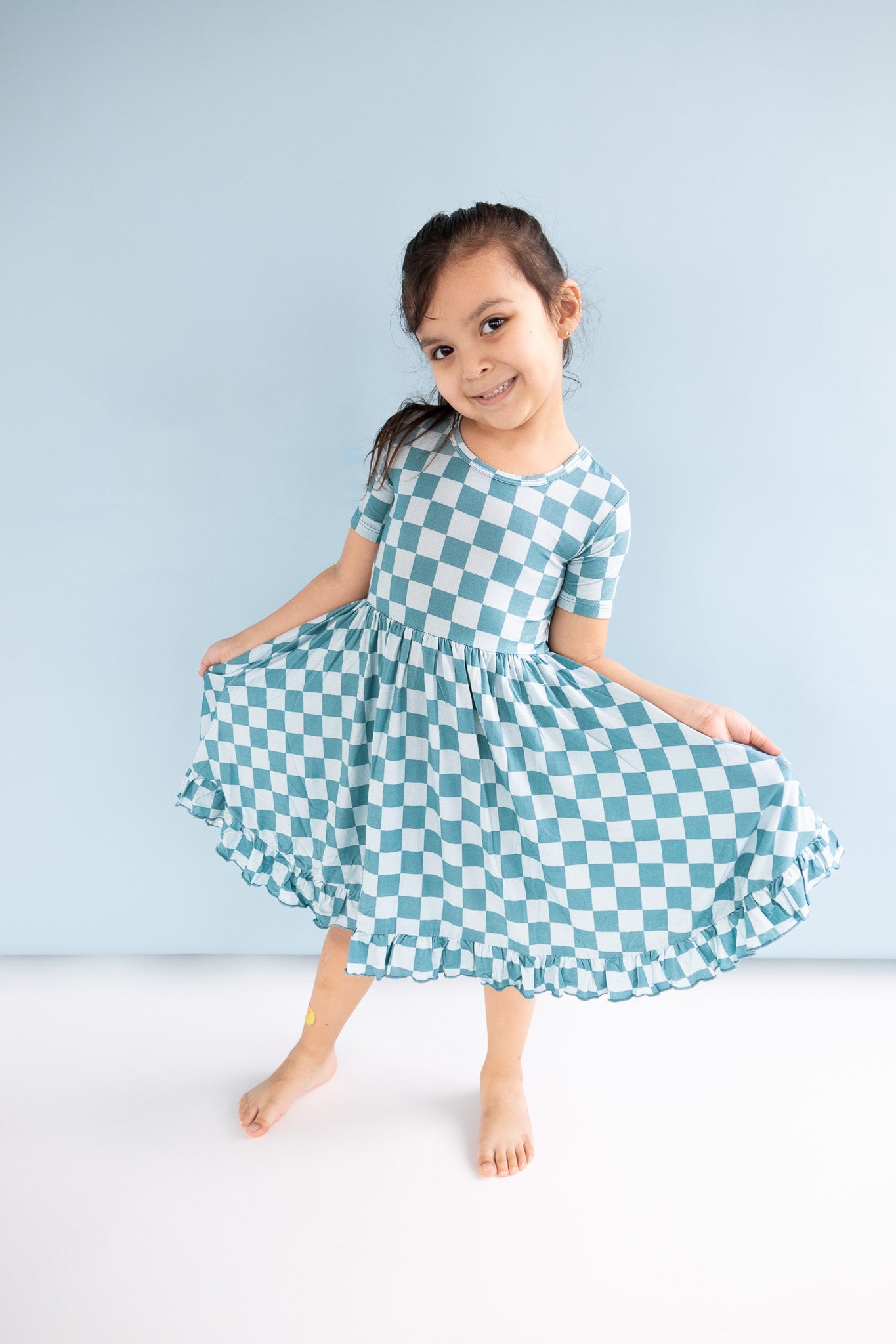 STORMY CHECKERS DREAM RUFFLE DRESS - Mack & Harvie