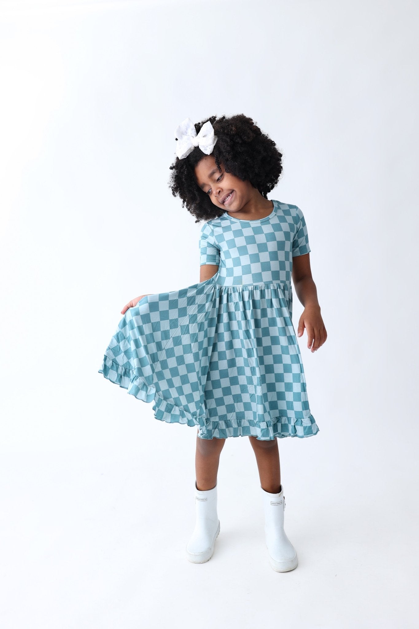 STORMY CHECKERS DREAM RUFFLE DRESS - Mack & Harvie