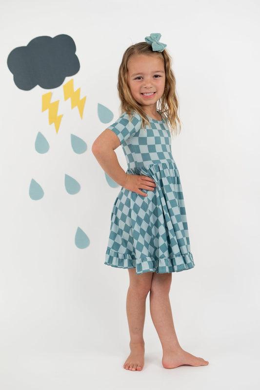 STORMY CHECKERS DREAM RUFFLE DRESS - Mack & Harvie