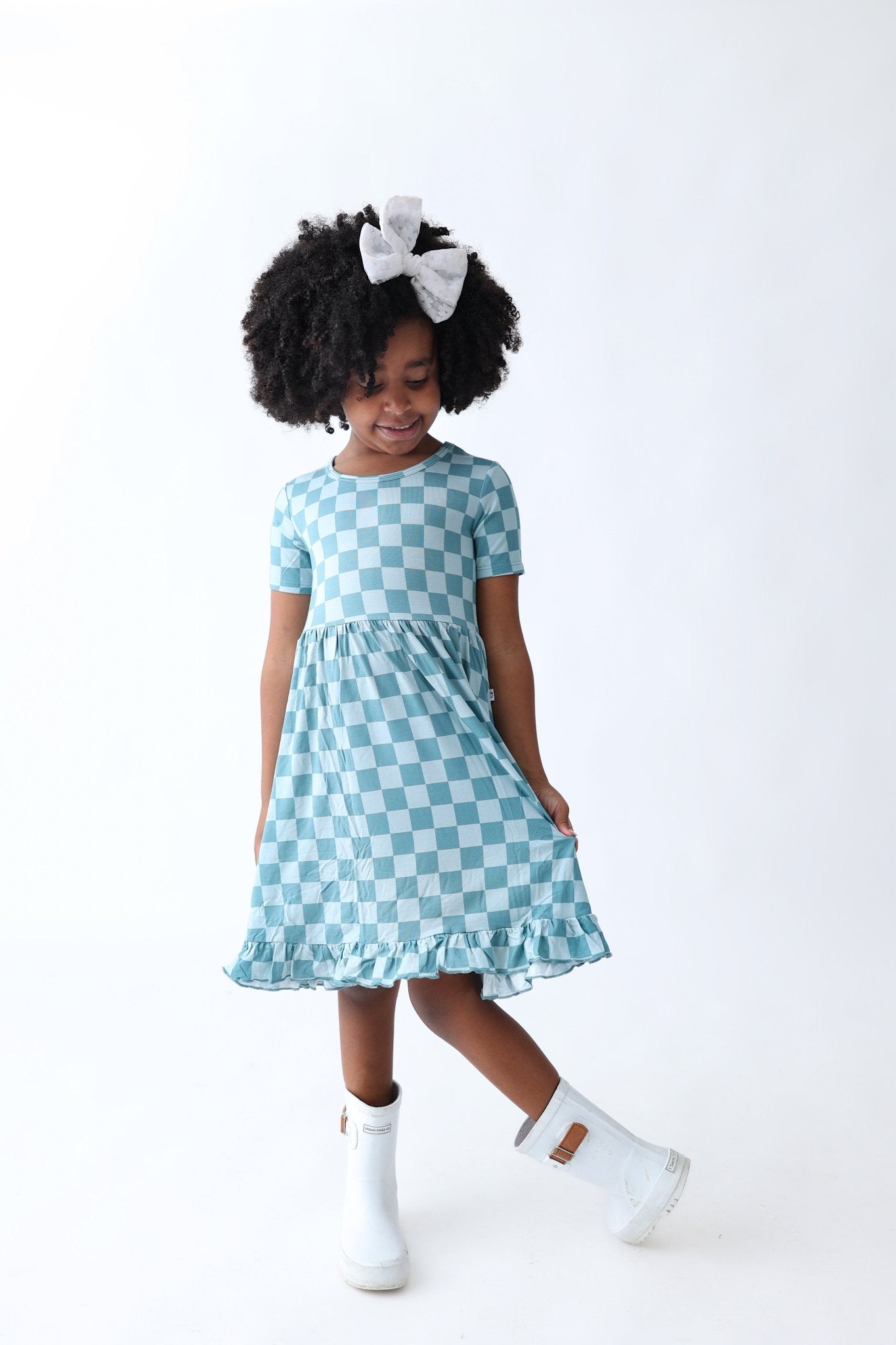 STORMY CHECKERS DREAM RUFFLE DRESS - Mack & Harvie