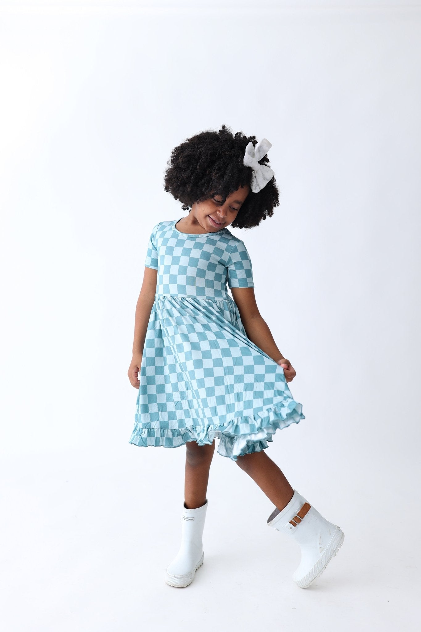 STORMY CHECKERS DREAM RUFFLE DRESS - Mack & Harvie