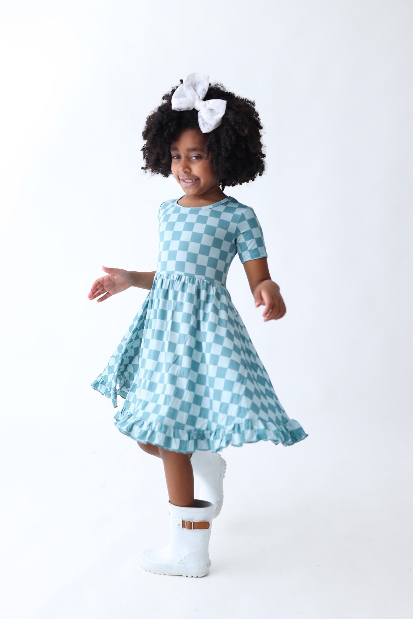 STORMY CHECKERS DREAM RUFFLE DRESS - Mack & Harvie