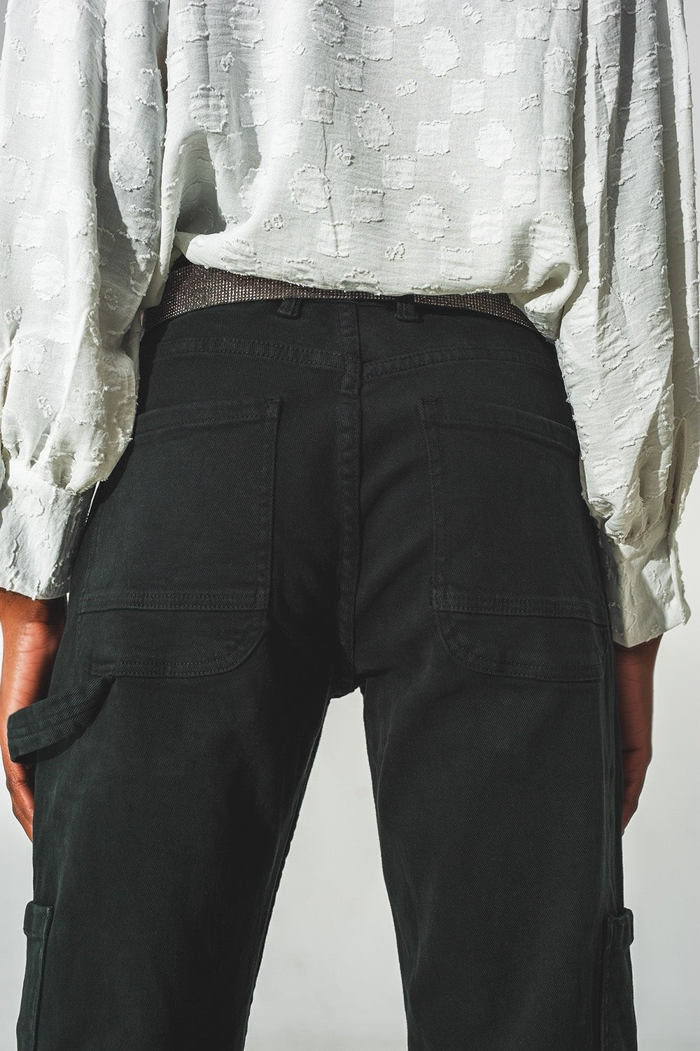 Straight Leg Cargo Pants in Black - Mack & Harvie