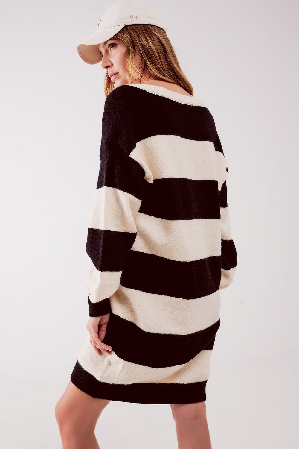 Stripe Jumper Dress in Black - Mack & Harvie