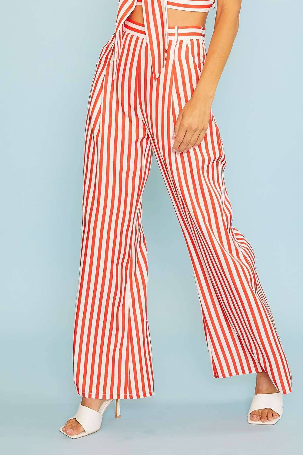 Striped Wide Leg Pants - Mack & Harvie