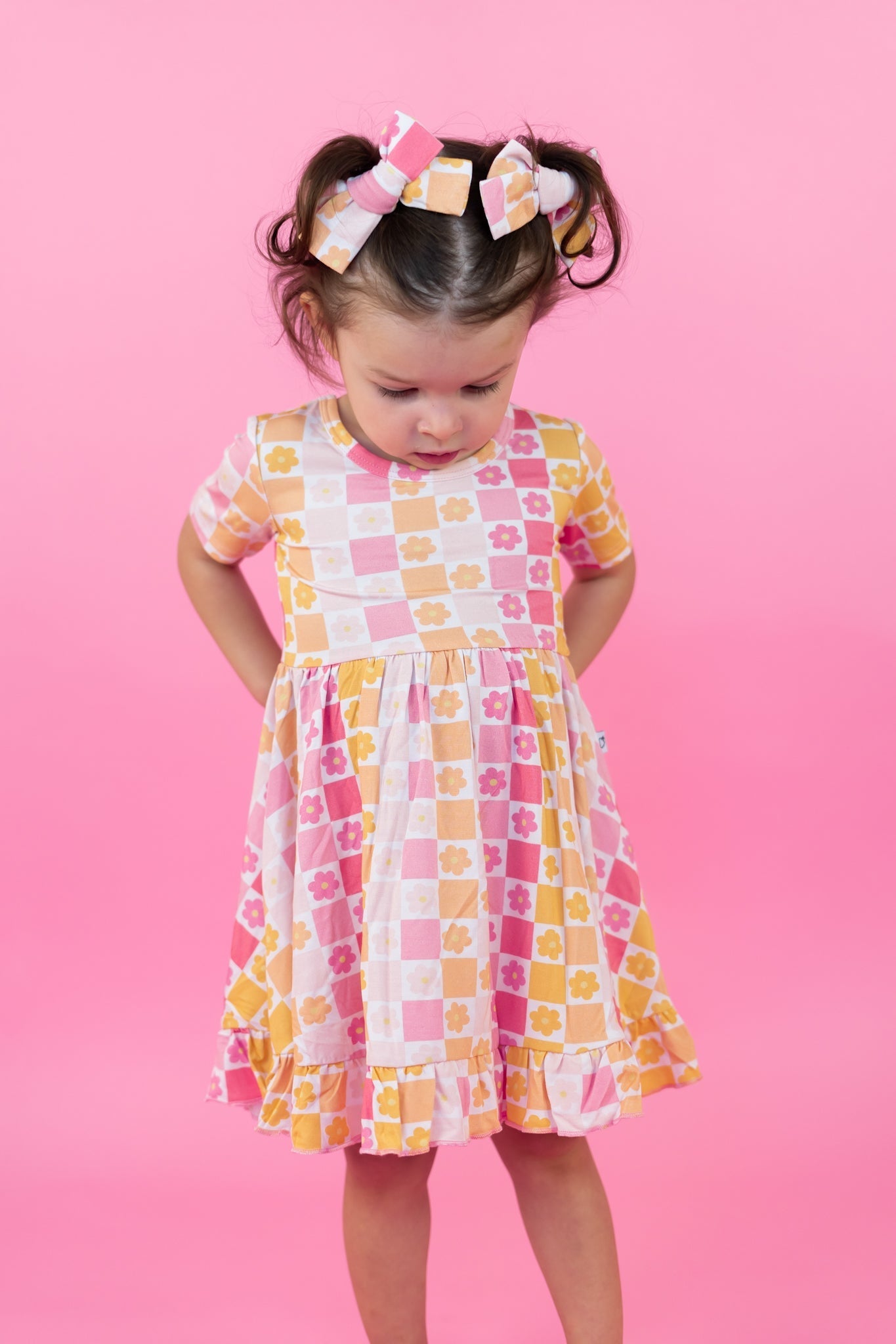 SUMMER SUNSET CHECKERS DREAM RUFFLE DRESS - Mack & Harvie