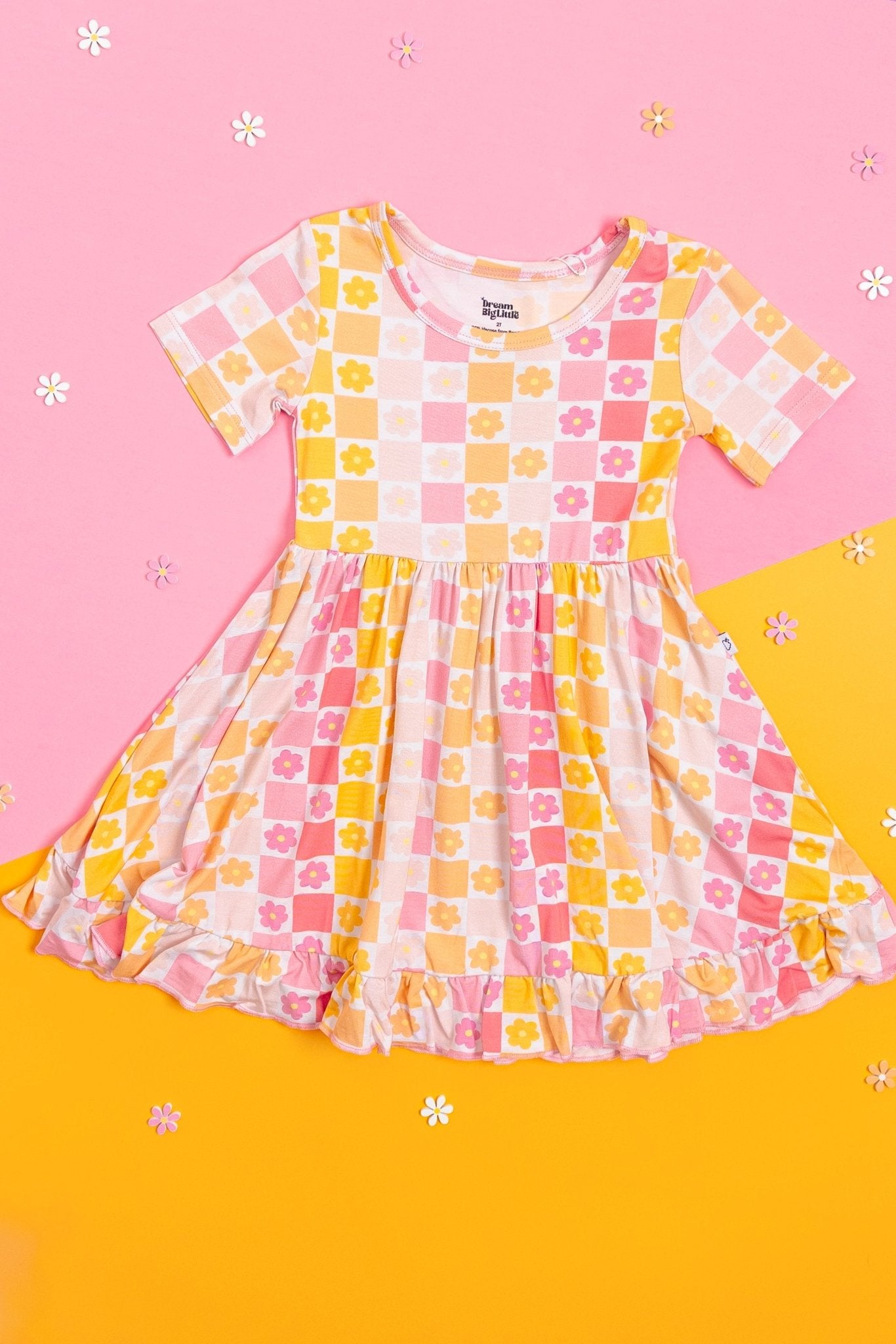 SUMMER SUNSET CHECKERS DREAM RUFFLE DRESS - Mack & Harvie