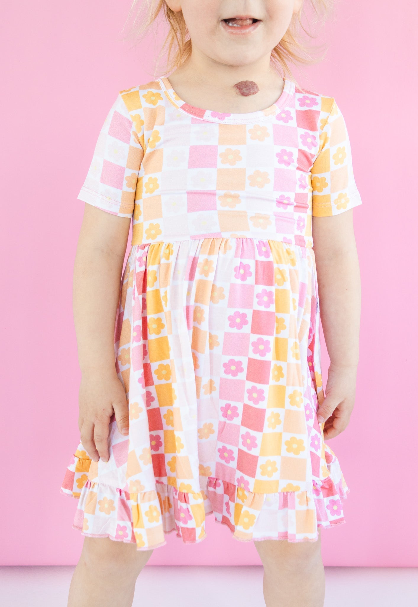 SUMMER SUNSET CHECKERS DREAM RUFFLE DRESS - Mack & Harvie