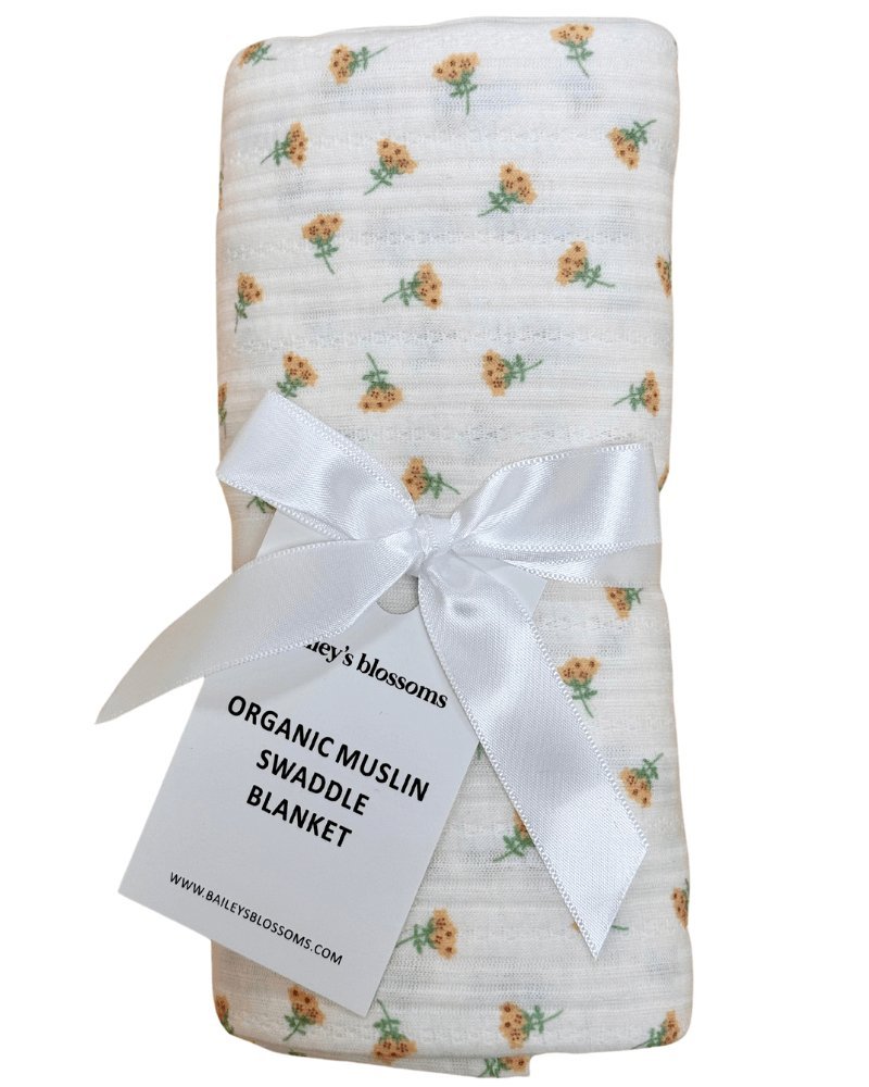 Swaddle Blanket - Yellow Floral - Mack & Harvie