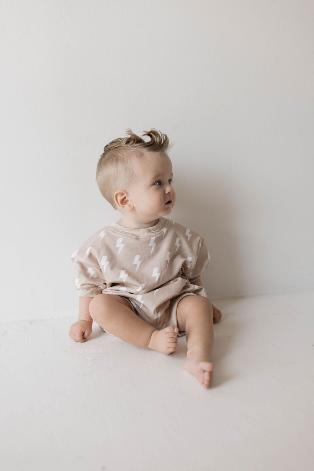 Sweatshirt Romper | Cream Lightning - Mack & Harvie