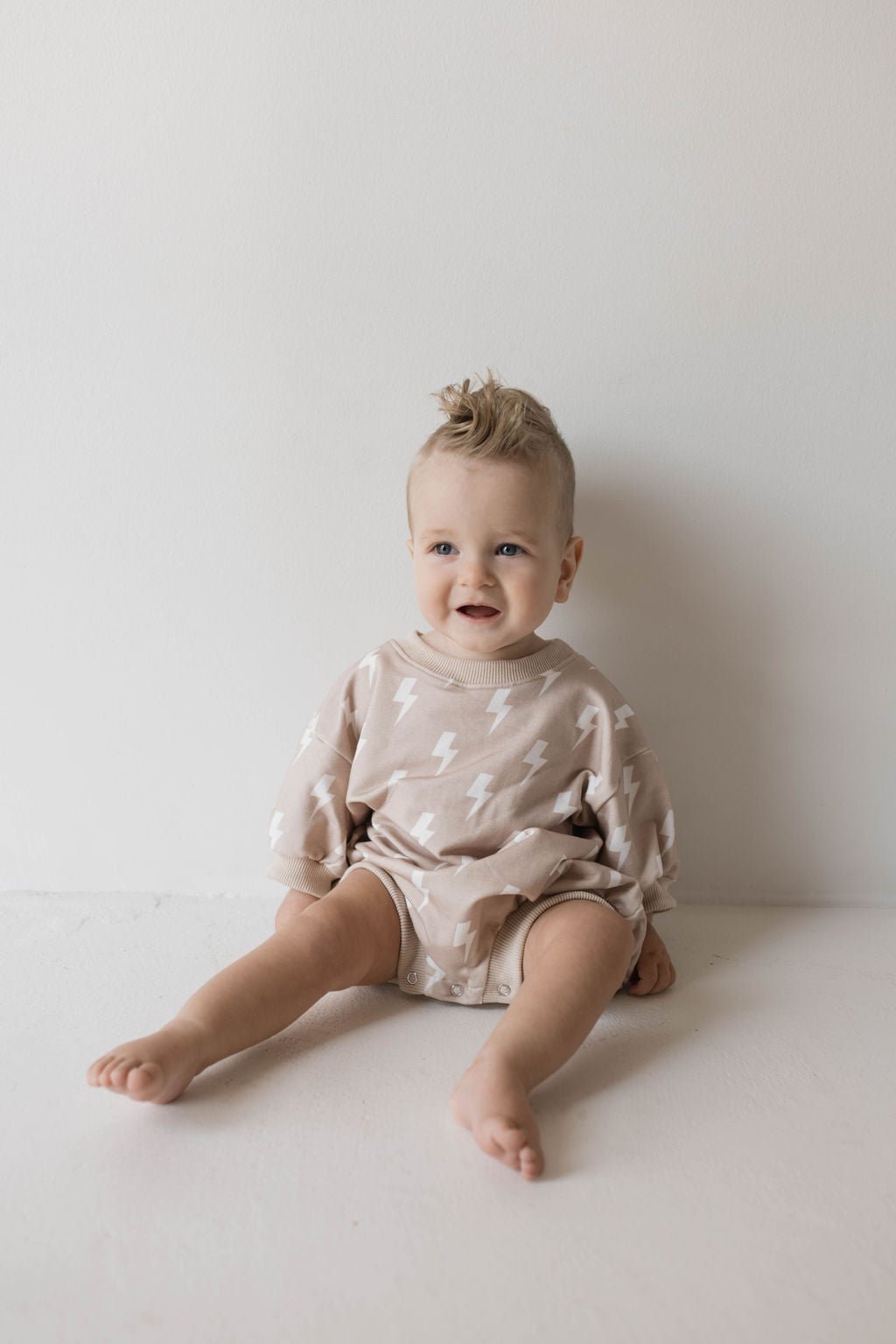 Sweatshirt Romper | Cream Lightning - Mack & Harvie