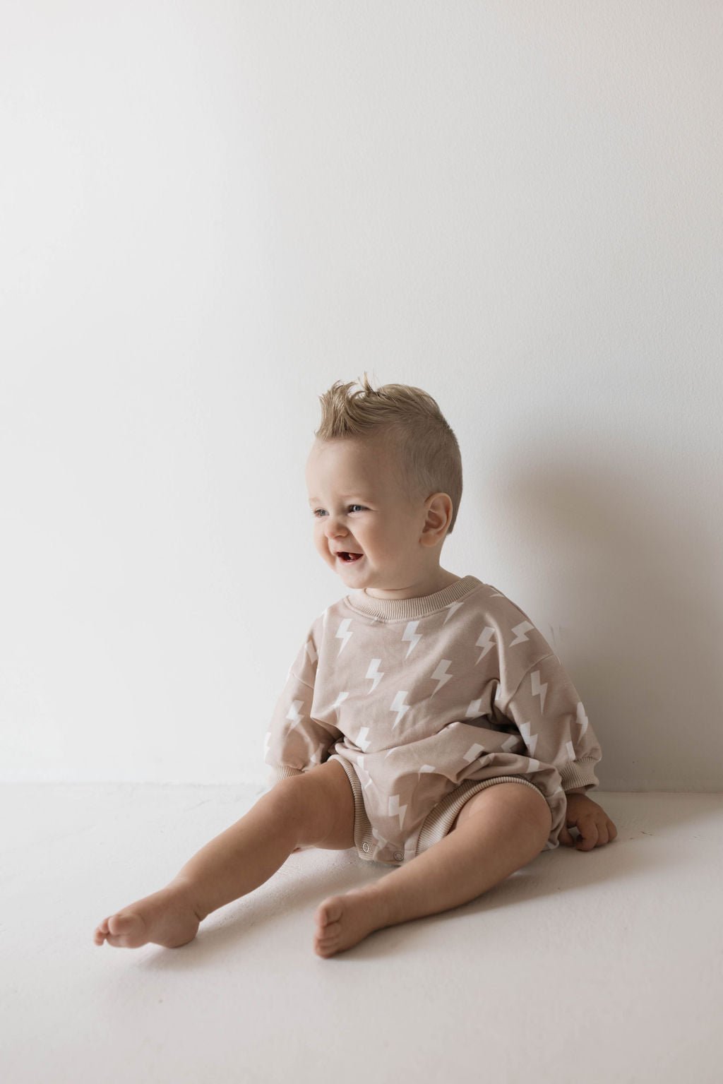 Sweatshirt Romper | Cream Lightning - Mack & Harvie