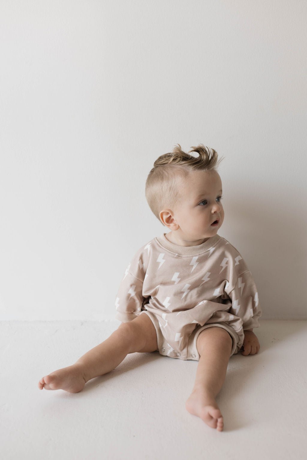 Sweatshirt Romper | Cream Lightning - Mack & Harvie