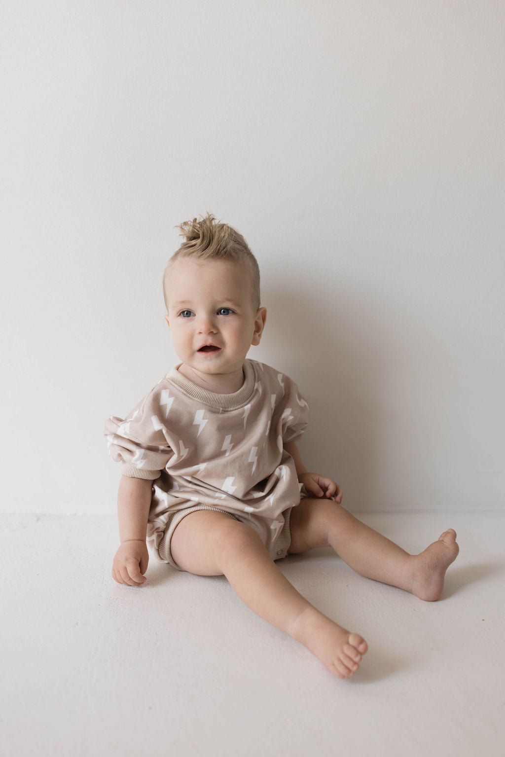 Sweatshirt Romper | Cream Lightning - Mack & Harvie