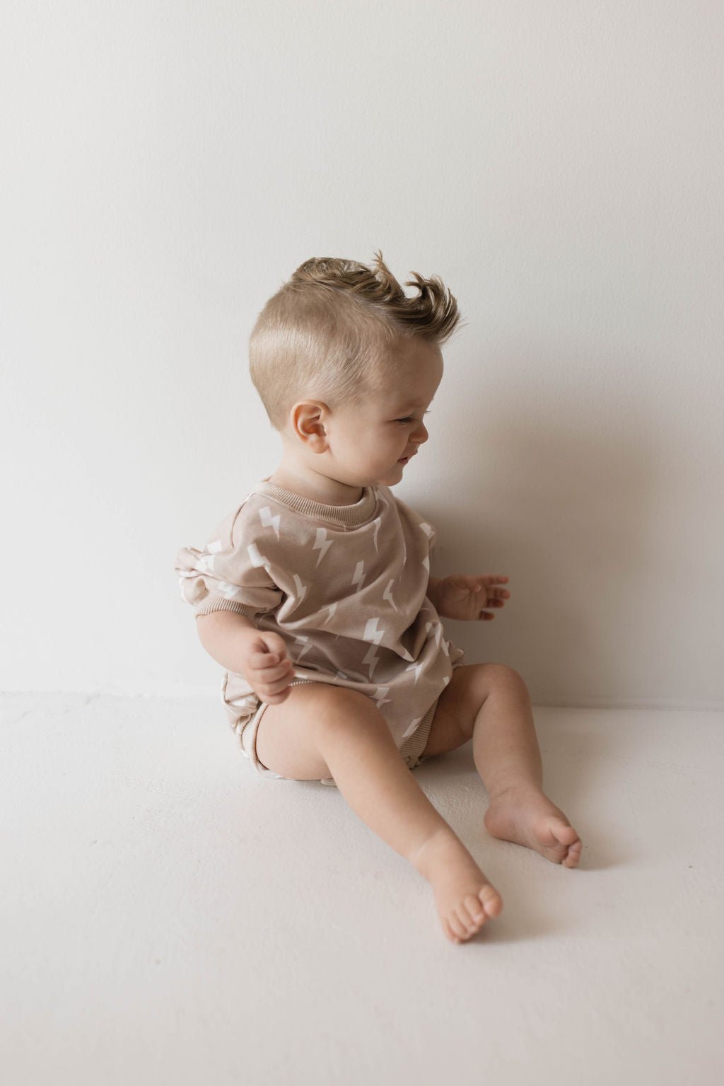 Sweatshirt Romper | Cream Lightning - Mack & Harvie