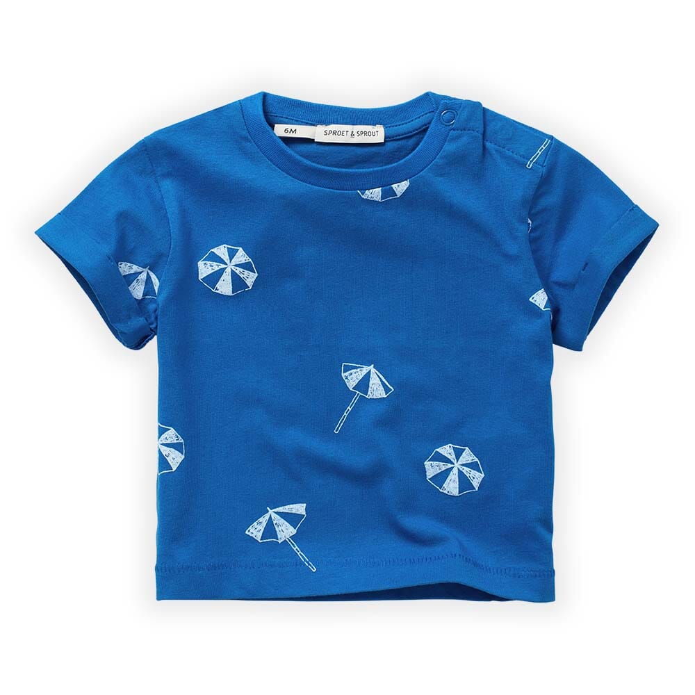 T-Shirt Umbrella Print - Azzurra Blue - Mack & Harvie