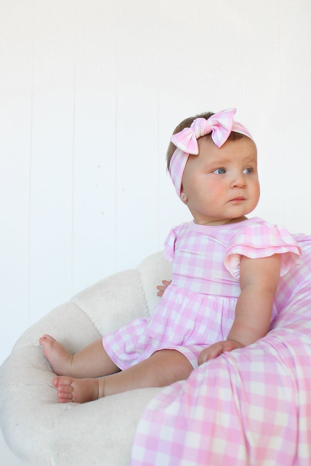 TAFFY PINK GINGHAM DREAM BODYSUIT DRESS - Mack & Harvie