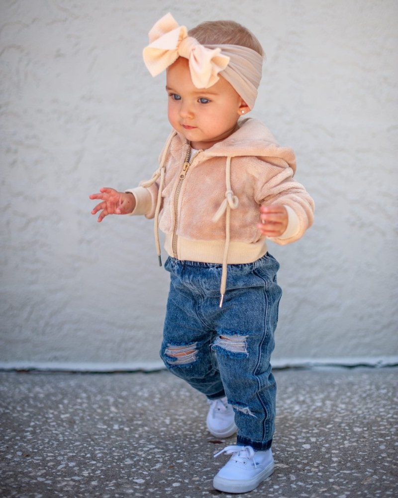 Tammie Drop Shoulder Teddy Hoodie - Almond