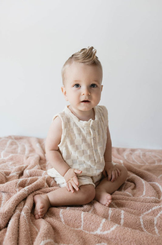 Tank Romper | Cream Checkerboard - Mack & Harvie