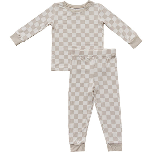 Taupe Checkered Bamboo Cozy Set - Mack & Harvie