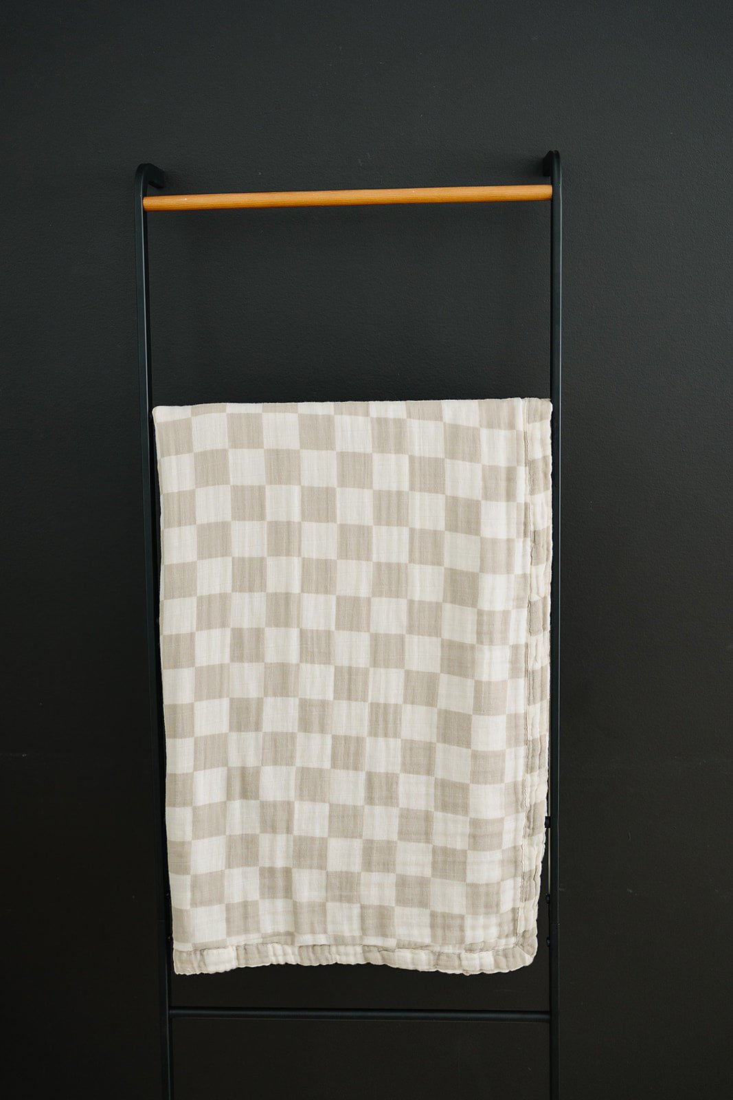 Taupe Checkered Muslin Quilt - Mack & Harvie