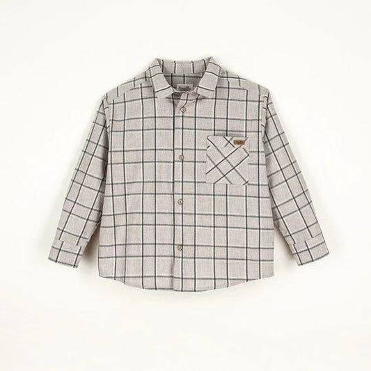 Taupe Plaid Shirt with Pockets - Mack & Harvie