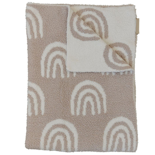 Taupe Rainbow Plush Blanket - Mack & Harvie