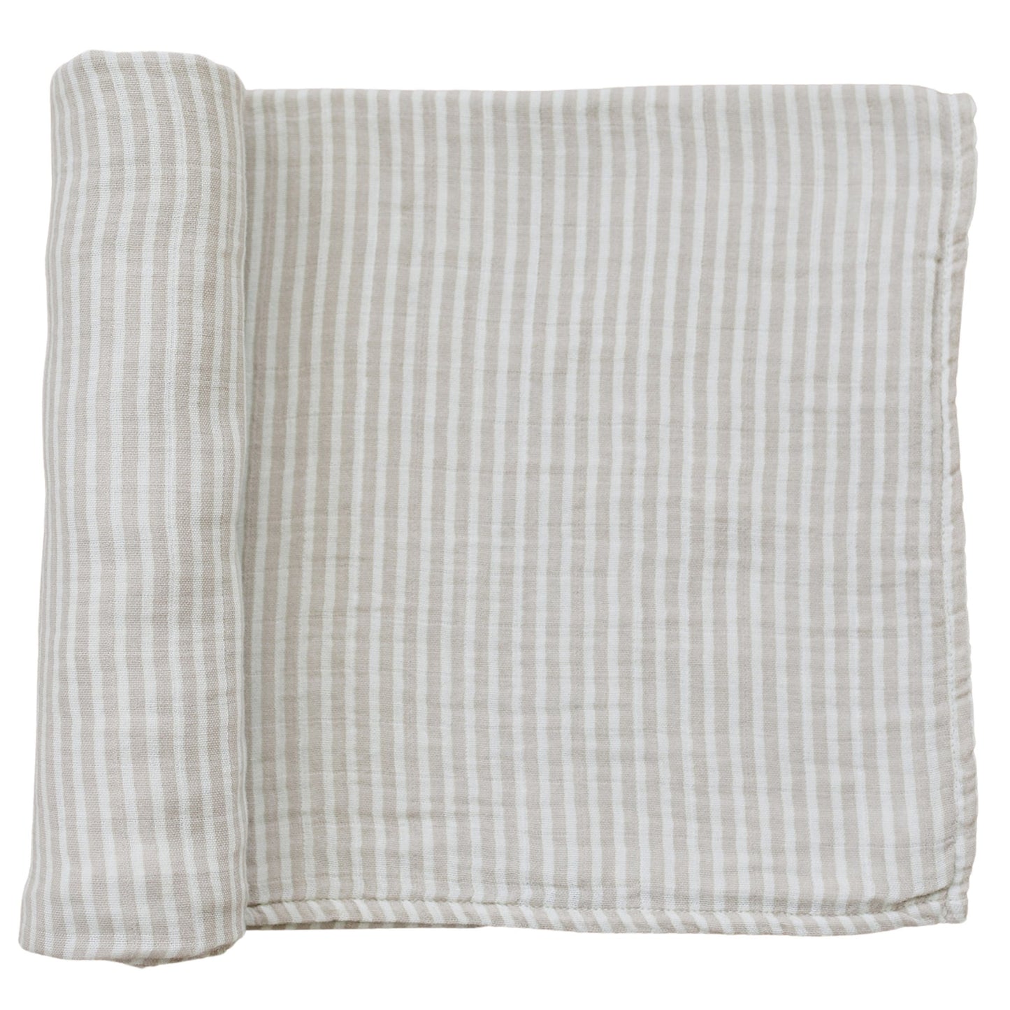 Taupe Stripe Muslin Swaddle Blanket - Mack & Harvie