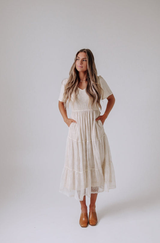 Tayla Dress in Ivory Cream - Mack & Harvie