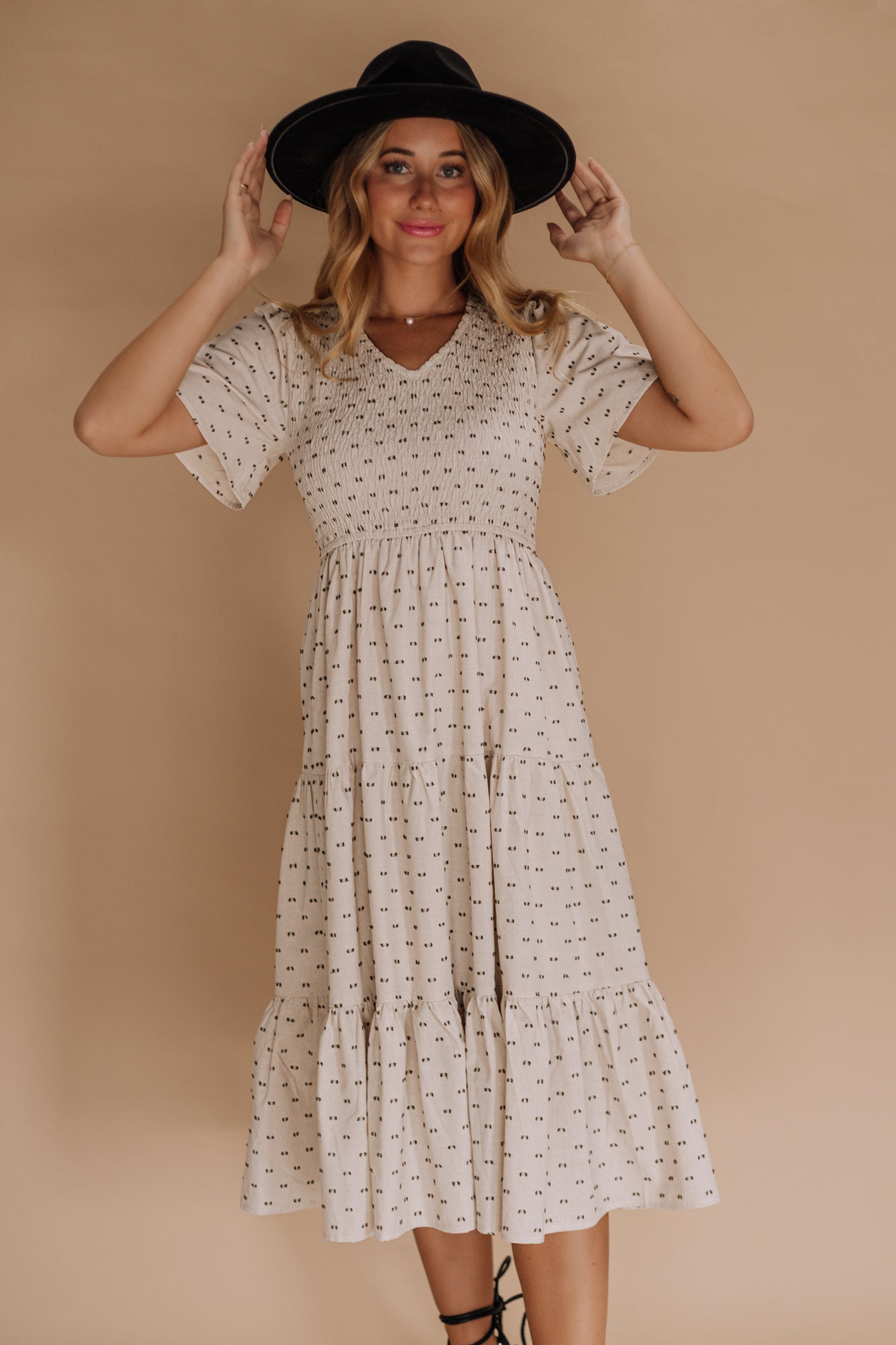 Tayla Linen Dress in Taupe - Mack & Harvie