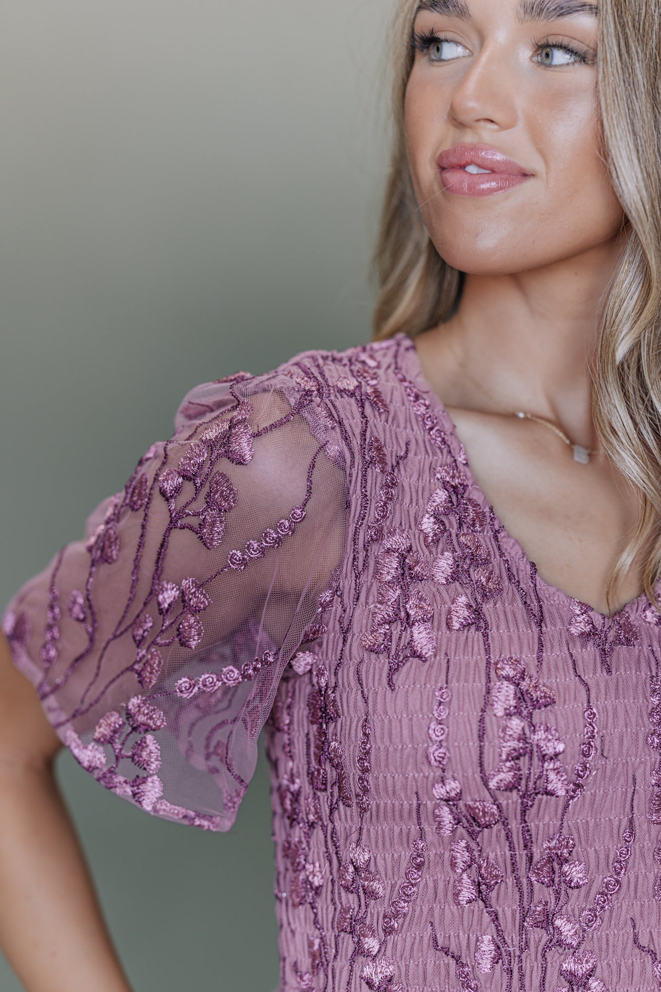 Tayla Midi Lace Dress in Orchid Pink - Mack & Harvie