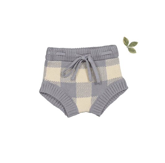 The Gingham Knit Bloomer - Slate - Mack & Harvie