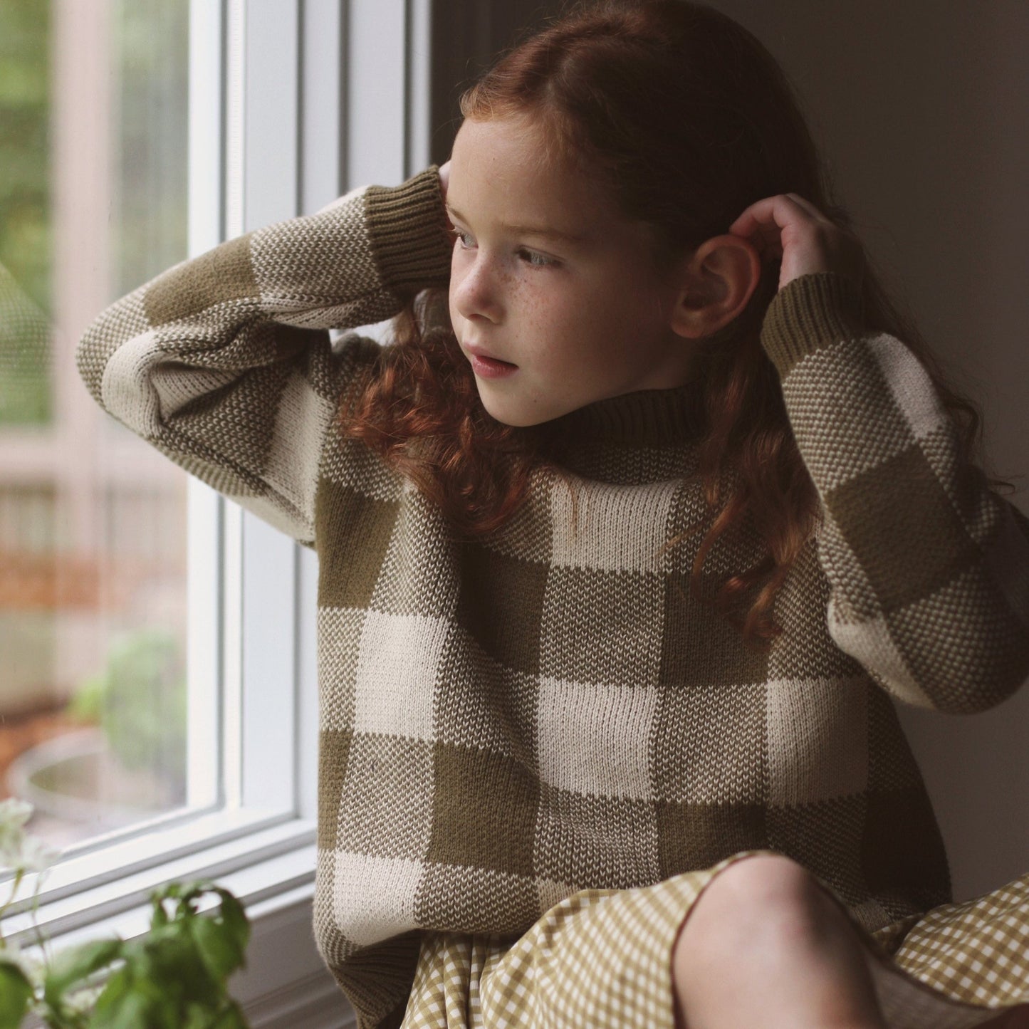 The Gingham Knit Sweater - Golden - Mack & Harvie