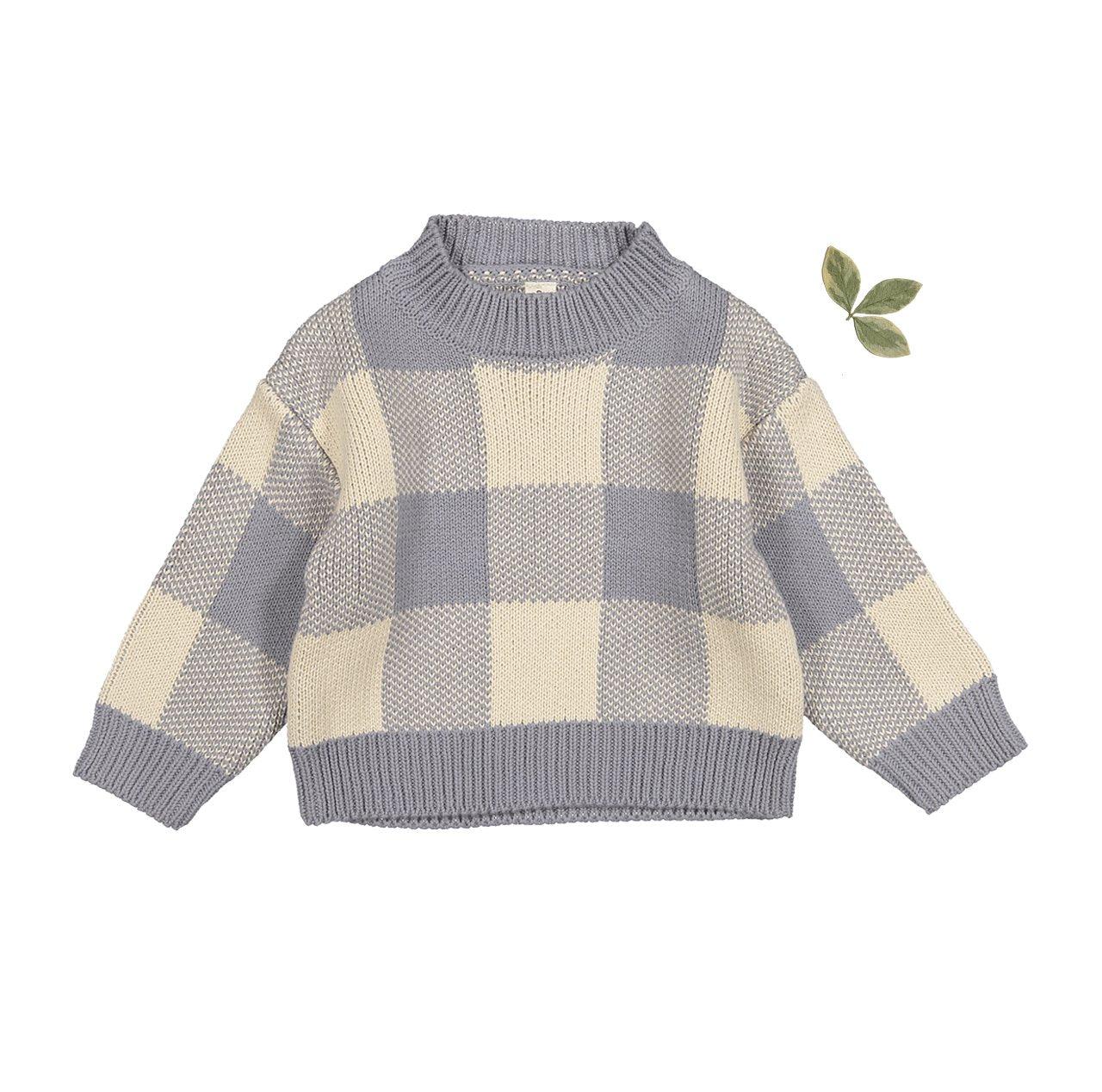 The Gingham Knit Sweater - Slate - Mack & Harvie