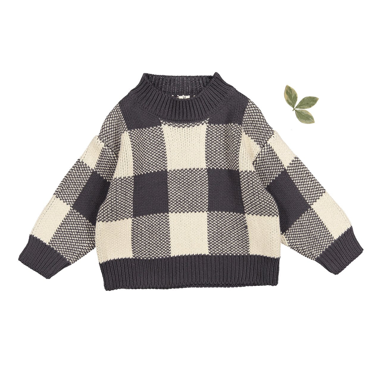 The Gingham Knit Sweater - Steel - Mack & Harvie