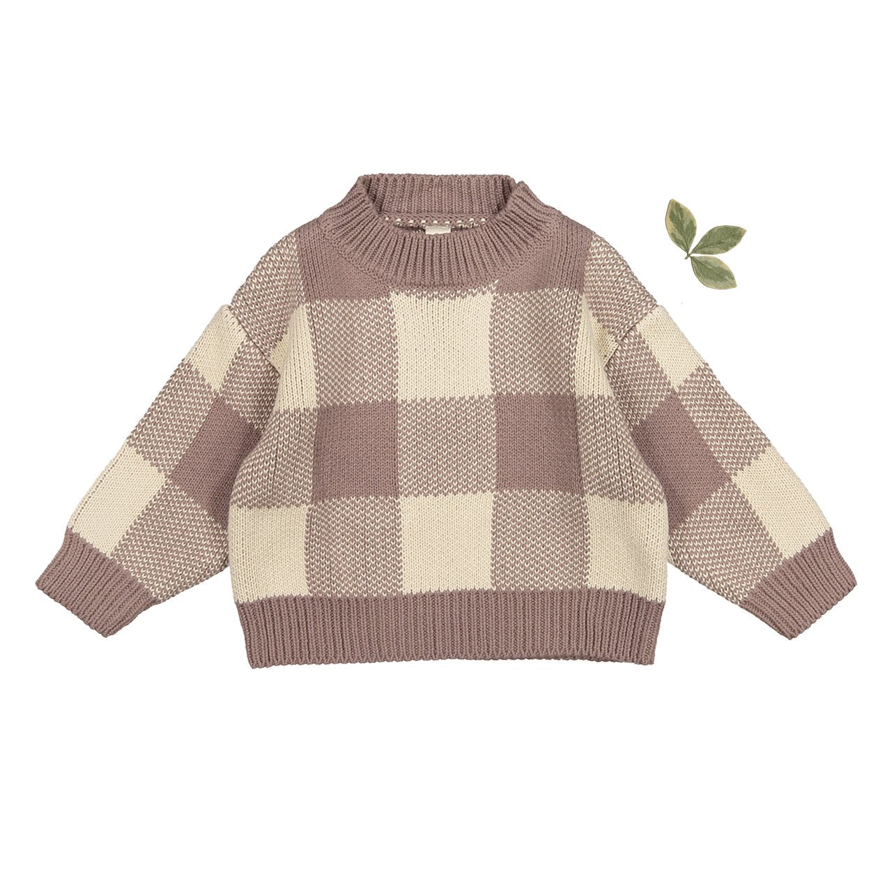 The Gingham Knit Sweater - Taupe - Mack & Harvie