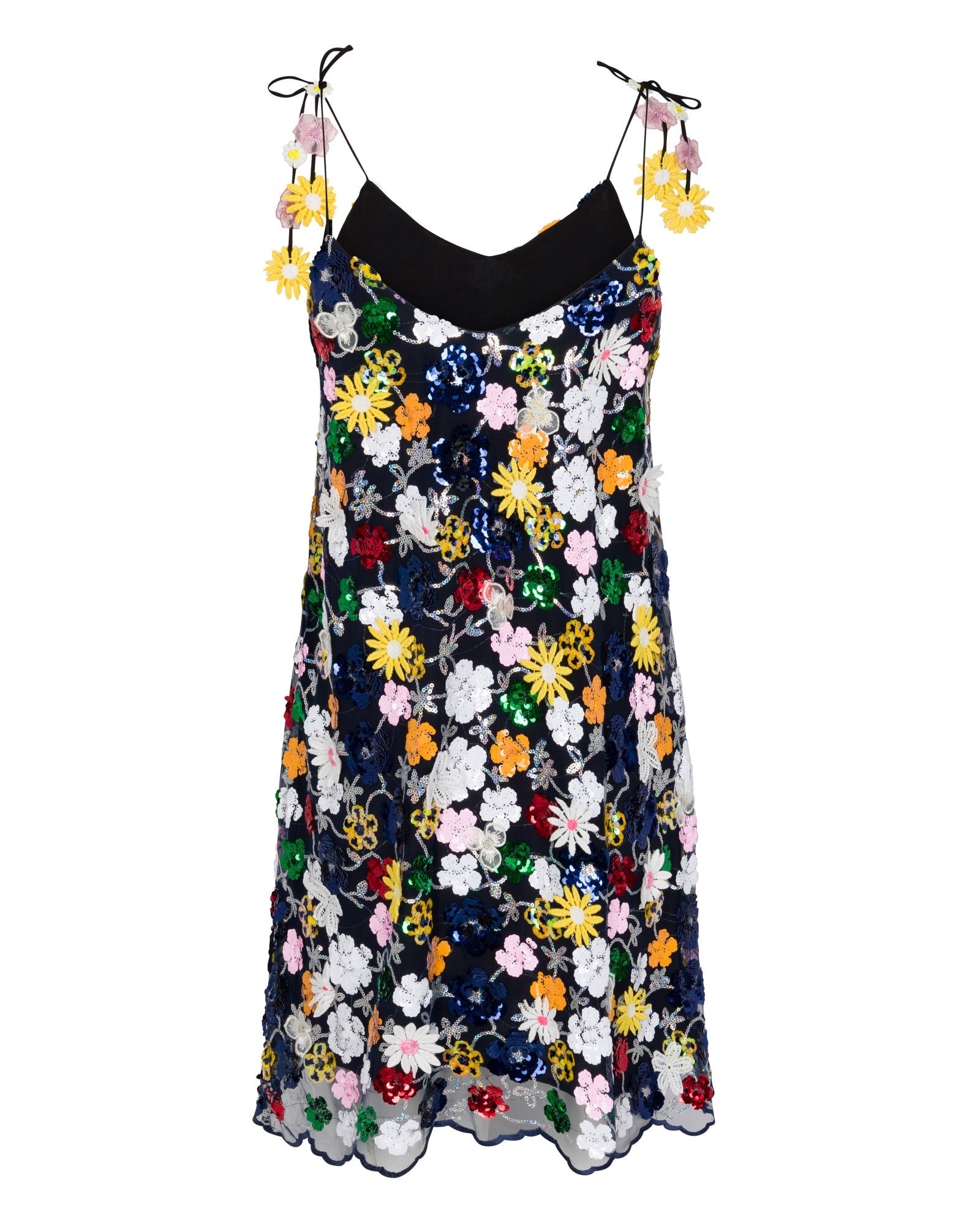 The Madame Butterfly Sequin Slip Dress - Black - Mack & Harvie