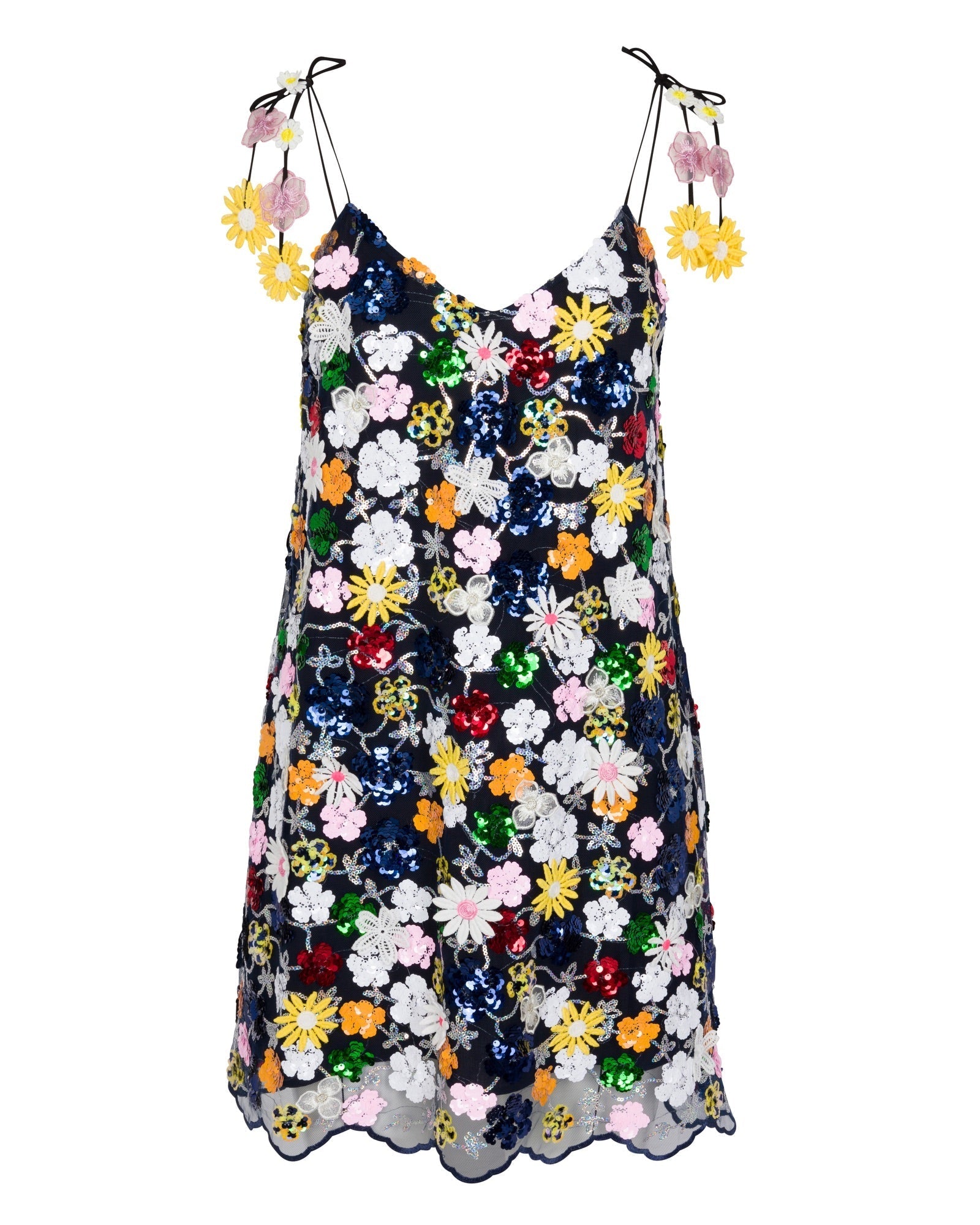 The Madame Butterfly Sequin Slip Dress - Black - Mack & Harvie