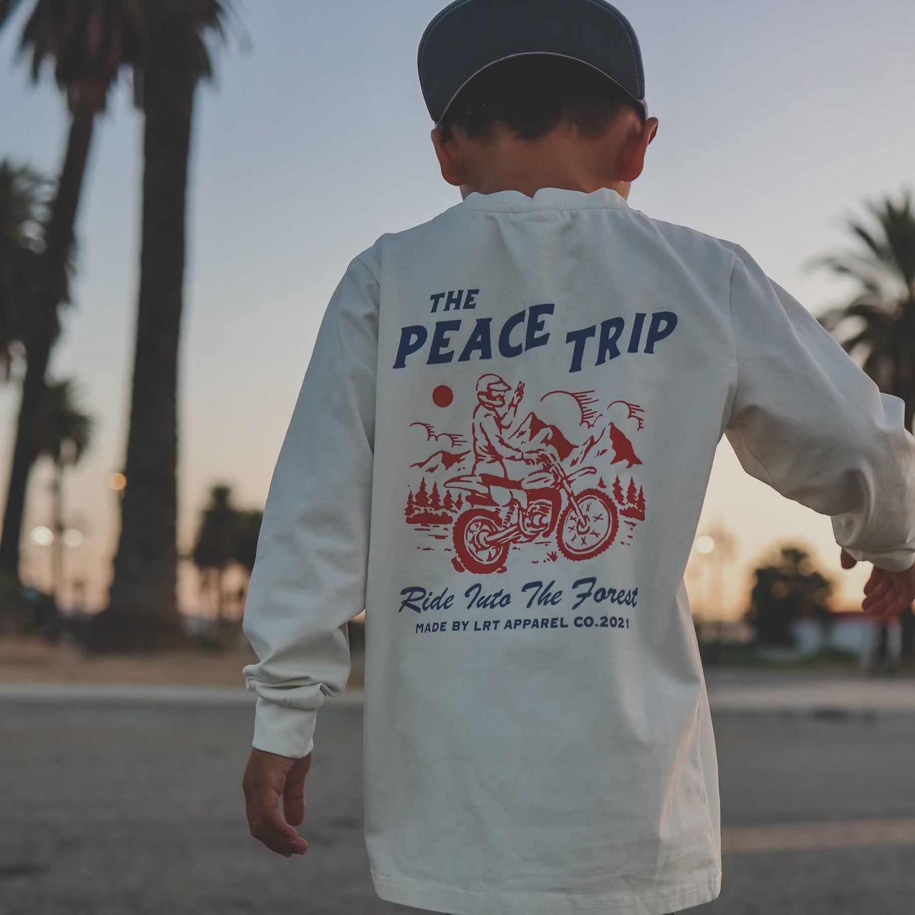 THE PEACE TRIP LONG SLEEVE TEE - VINTAGE WHITE - Mack & Harvie