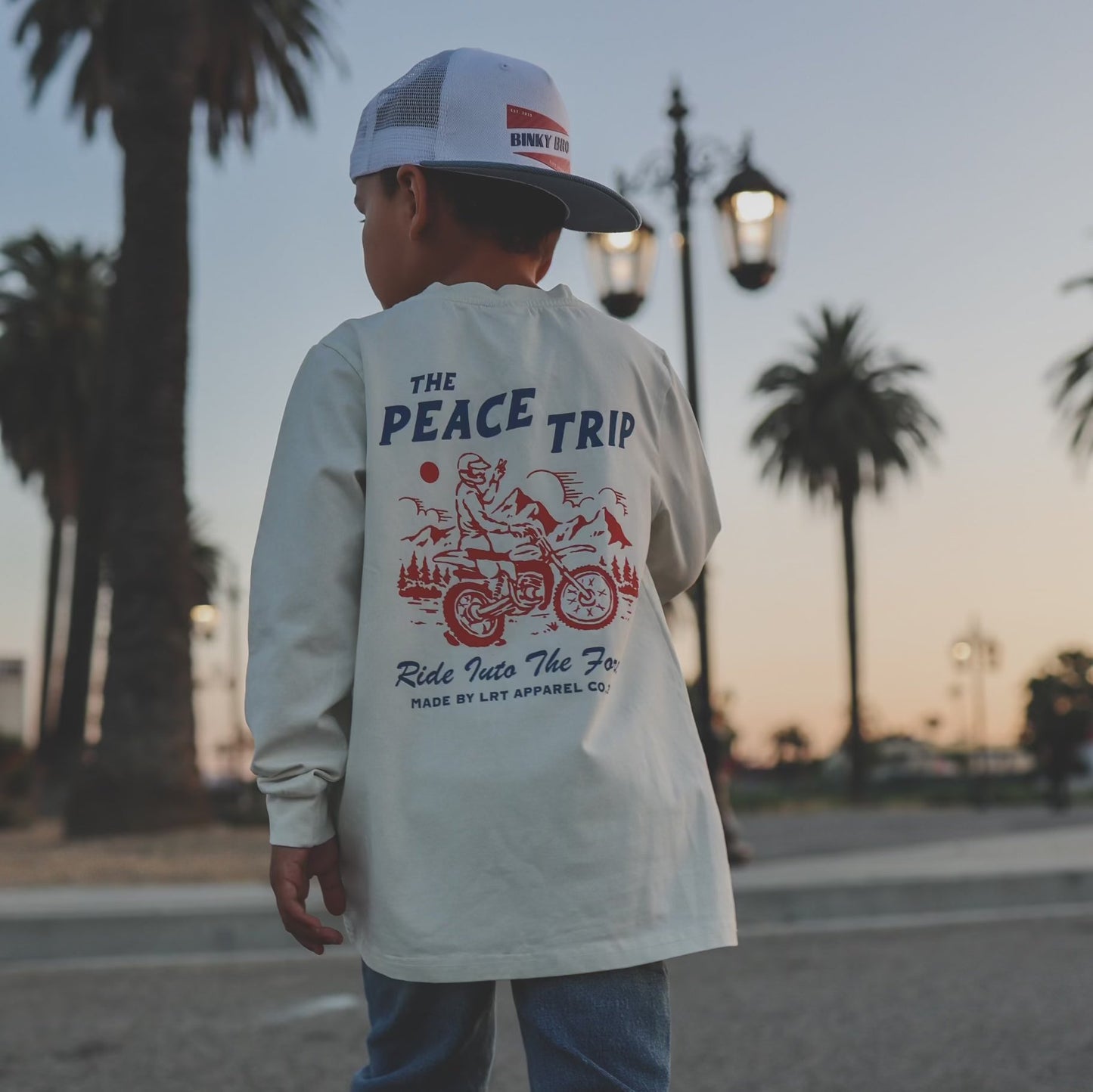 THE PEACE TRIP LONG SLEEVE TEE - VINTAGE WHITE - Mack & Harvie