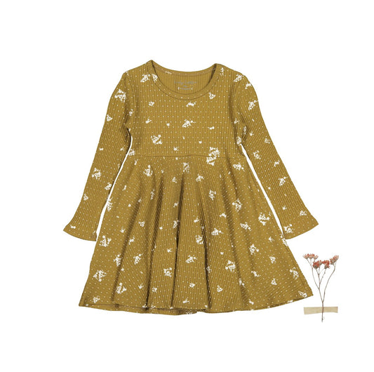 The Printed Long Sleeve Dress - Golden Floral - Mack & Harvie