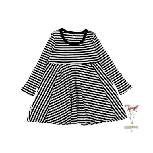 The Printed Long Sleeve Dress - Stripe - Mack & Harvie