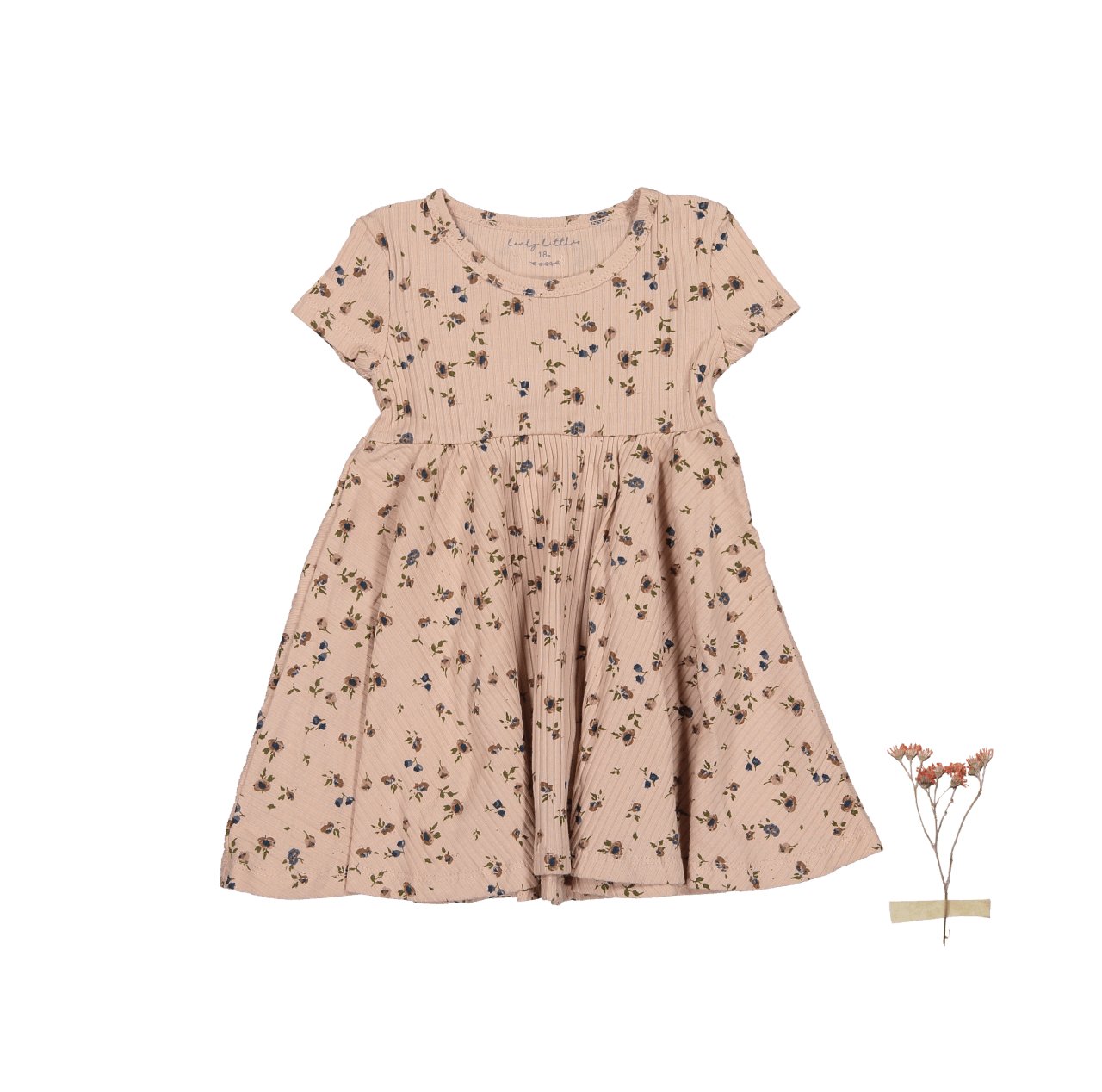 The Printed Short Sleeve Dress - Floral Blush - Mack & Harvie