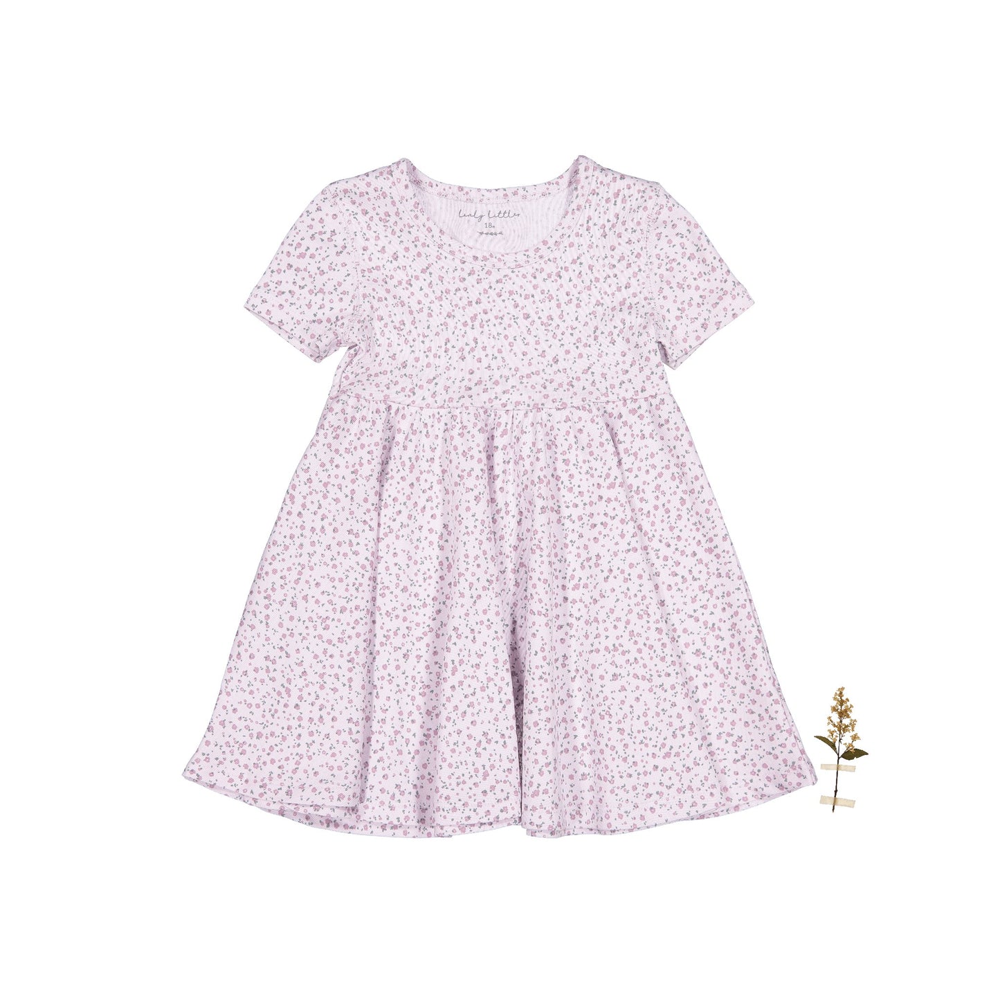 The Printed Short Sleeve Dress - Lilac Bud - Mack & Harvie