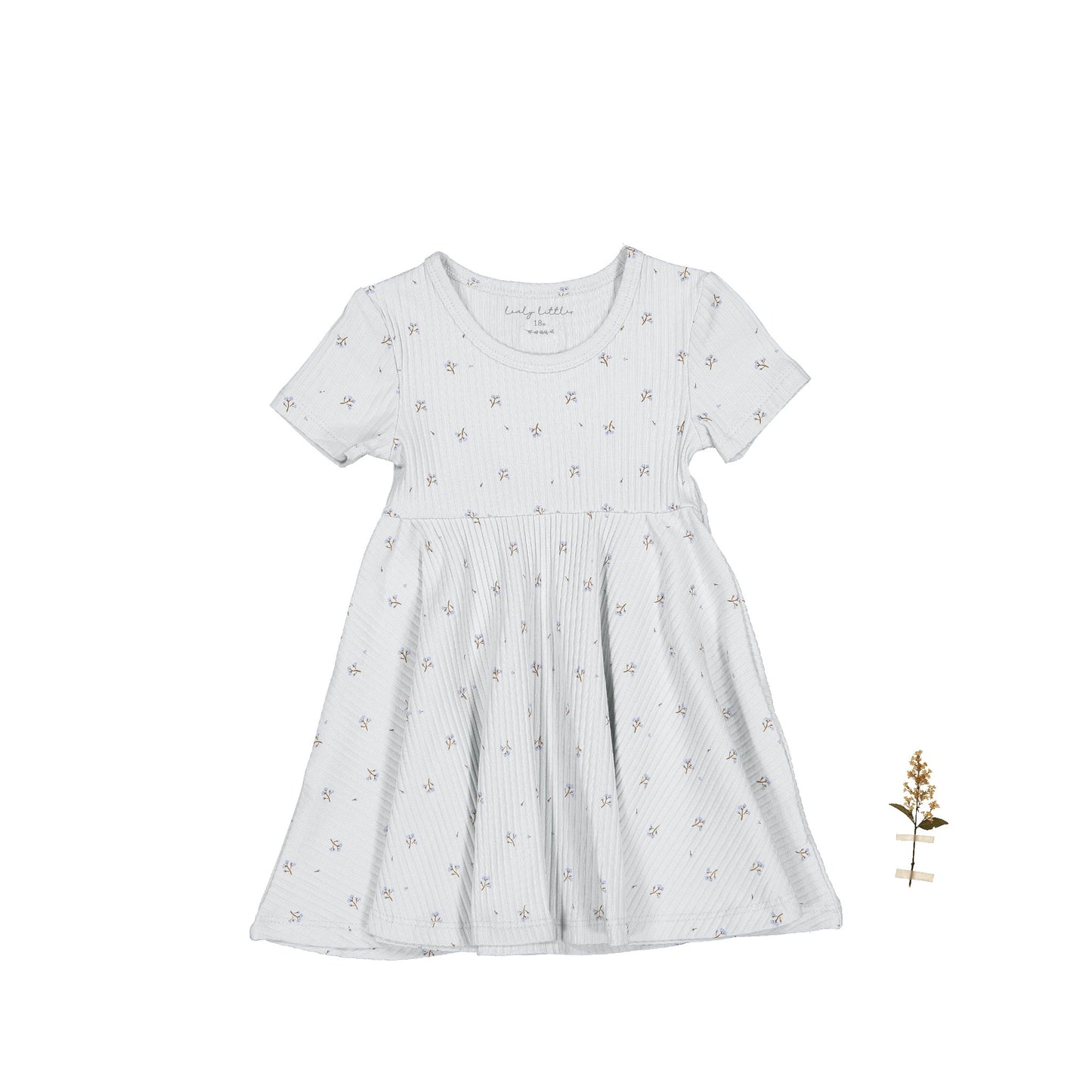 The Printed Short Sleeve Dress - Sky Blossom - Mack & Harvie