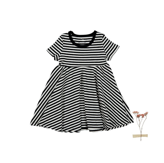 The Printed Short Sleeve Dress - Stripe - Mack & Harvie