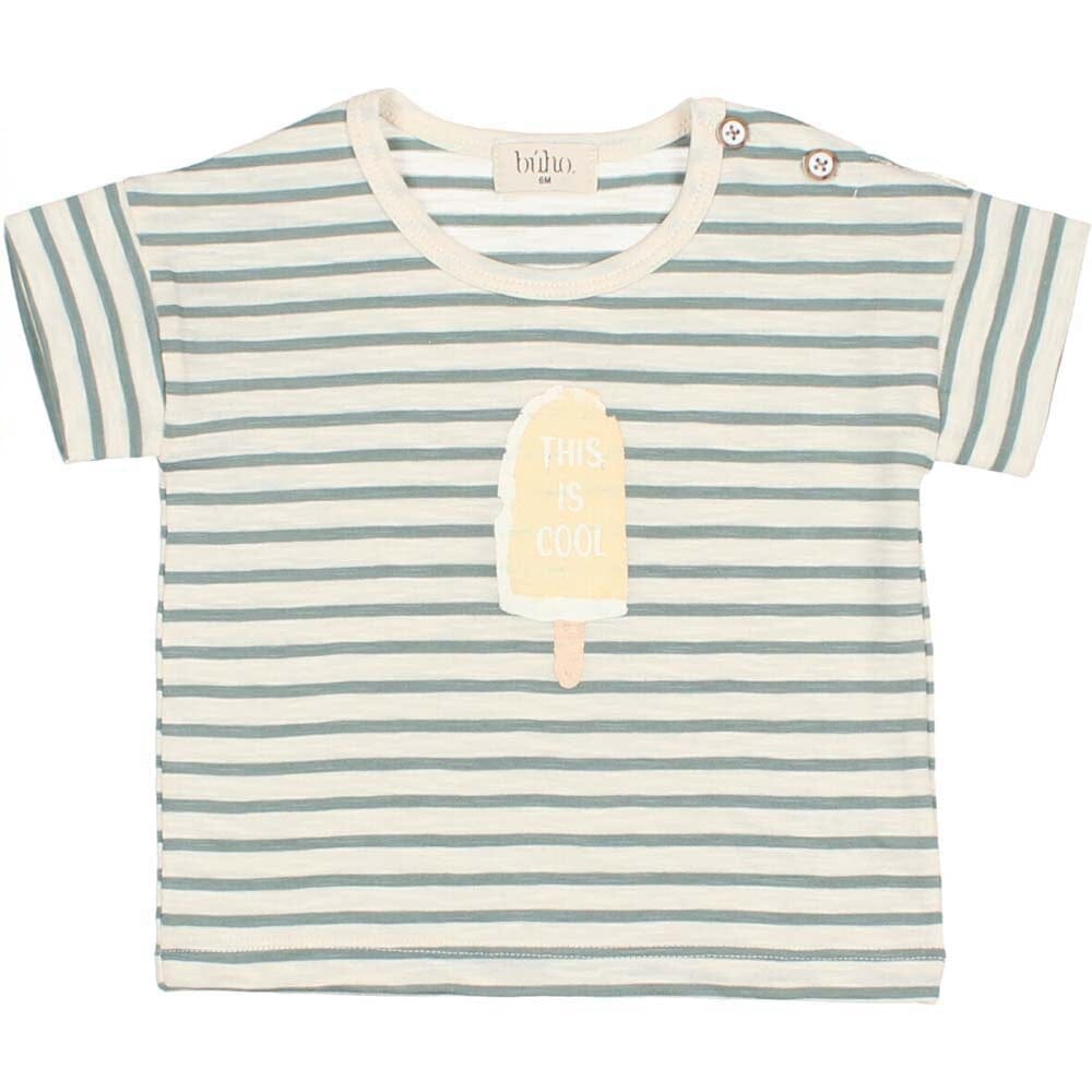 "This Is Cool" Ice Pop Stripes Tee Shirt - Cactus - Mack & Harvie