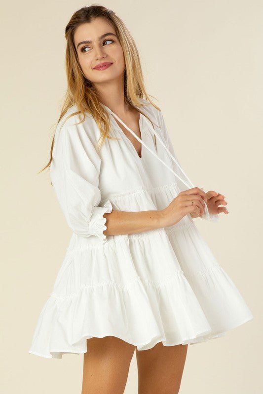 Tiered mini dress with tassel - Mack & Harvie