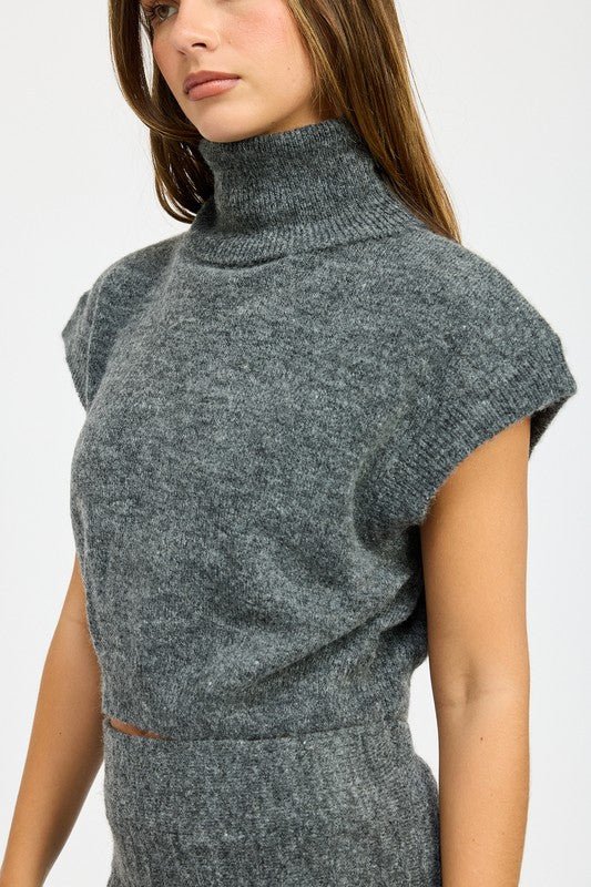 TURTLE NECK CAP SLEEVE TOP - Mack & Harvie