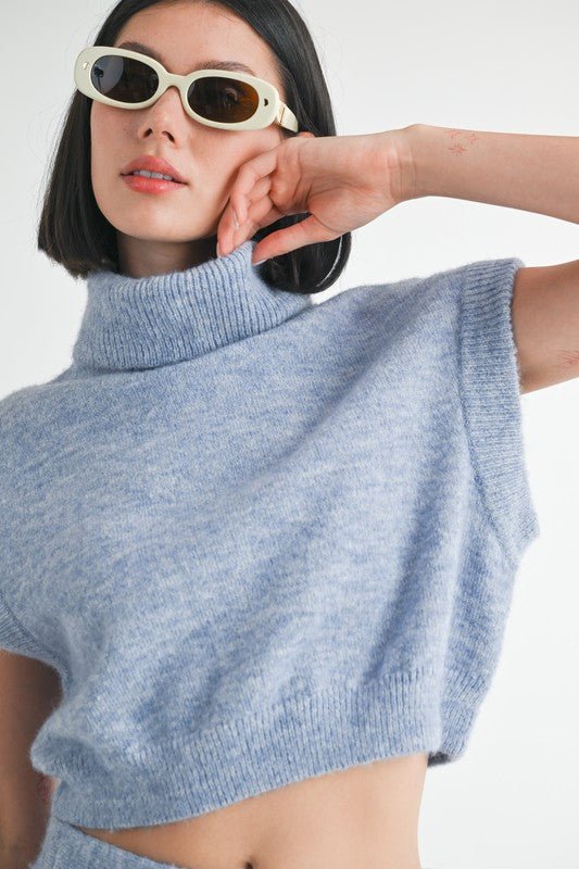 TURTLE NECK CAP SLEEVE TOP - Mack & Harvie